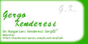 gergo kenderesi business card